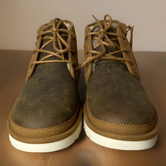 UGG Neumel Zip Men’s Size 11 Brown Boots Leather Chukka 1103883 NWOB - Picture 2 of 8